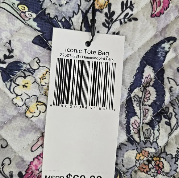 Vera Bradley Iconic Tote Bag Hummingbird Park - Picture 12 of 13